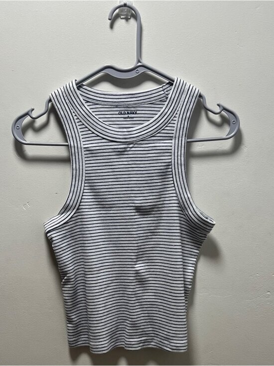 Tops - Women’s Navy Blue and White Striped Tank Top